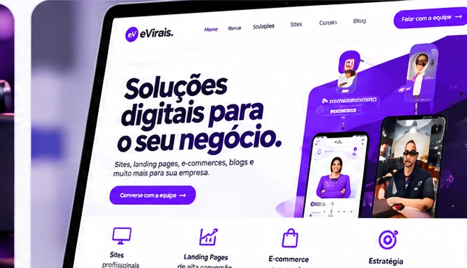 Notebook exibindo um site